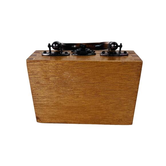 Vintage 1950's Flower Wagon Box Bag Wooden Purse - Picture 10 of 10